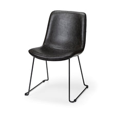 Load image into Gallery viewer, Upholstered Faux leather Side Chairs (Set of 2) - Black