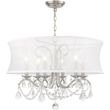 Load image into Gallery viewer, 21" Six Light Dimmable Chandelier With Shades - Nickel