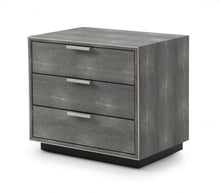 Load image into Gallery viewer, Shagreen Three Drawer Nightstand - Gray