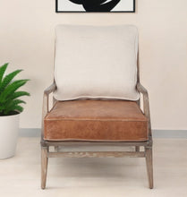 Load image into Gallery viewer, And Brown Leather Arm Chair - Beige / Brown