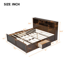Load image into Gallery viewer, Platform Bed With Multi Storage Headboard, USB And Drawers