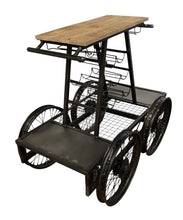 Load image into Gallery viewer, Rustic Rail Car Bar Cart - Black
