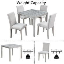 Load image into Gallery viewer, Dining Table Set With Crystal Decoration And Upholstered Chairs