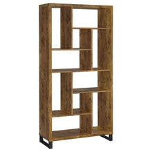 Load image into Gallery viewer, 6 Tier Rectangular Bookcase With Accents - Brown