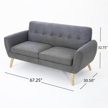 Load image into Gallery viewer, Modern Loveseat Sofa With Button Tufted Backrest