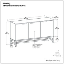 Load image into Gallery viewer, Banting - 3 Door Sideboard Buffet With Adjustable Shelves - Natural Walnut