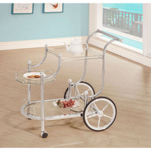 Load image into Gallery viewer, Reia - 3 Tier Cart With Casters & Tempered Glass Design - Chrome