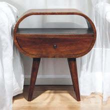Load image into Gallery viewer, Large Chestnut Circular Bedside
