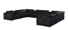 Load image into Gallery viewer, Leather Modular U Shaped Twelve Piece Corner Sectional With Console - Black