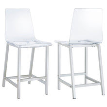 Load image into Gallery viewer, Counter Height Stools With Curved Back Design (Set of 2) - Clear