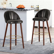 Load image into Gallery viewer, Contemporary Channel Stitch Counter Height Barstools (Set of 2) - Black / Espresso