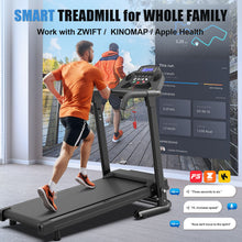Load image into Gallery viewer, 2.5Hp Portable Treadmill With Handles, App Control & LED Display - Black