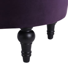 Load image into Gallery viewer, Dawn - Tufted Round Ottoman Nailhead Accents - Purple