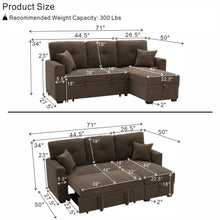 Load image into Gallery viewer, Sleeper Sectional With Pull Out Bed, Reversible Chaise