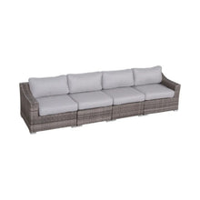 Load image into Gallery viewer, Contemporary Outdoor Rattan Wicker Sectional Seating Group With Cushions