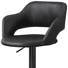 Load image into Gallery viewer, Faux Leather And Metal Low Back Adjustable Height Bar Chair - Black