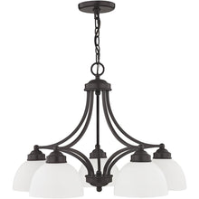 Load image into Gallery viewer, 18" Five-Light Dimmable Chandelier With Shades - Bronze
