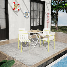 Load image into Gallery viewer, 4 Piece Set Of Modern Color Block Designed Single Chairs With Folding Square Table