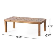 Load image into Gallery viewer, Acacia Wood Loveseat And Coffee Table Set With Cushions