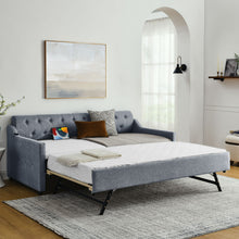 Load image into Gallery viewer, Size Upholstered Daybed With Trundle And USB Charging Armrest