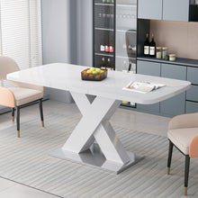 Load image into Gallery viewer, Rectangle Dining Table, Stretchable, X Shape Legs - White