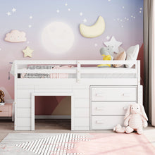 Load image into Gallery viewer, Loft Bed With Cabinet And Shelf