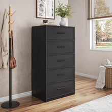 Load image into Gallery viewer, Wood Five Drawer Dresser - Black