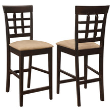 Load image into Gallery viewer, Upholstered Counter Height Stools (Set of 2) - Brown / Beige