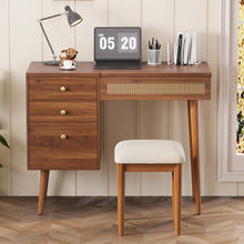 Load image into Gallery viewer, Three Drawer Vanity Table - Brown
