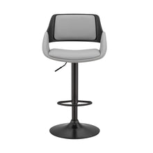 Load image into Gallery viewer, 25" Iron Swivel Low Back Adjustable Height Bar Chair - Gray And Black