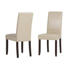 Load image into Gallery viewer, Wood Dining Parsons Chairs (Set of 2) - Brown / Cream