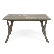 Load image into Gallery viewer, Transitional Acacia Wood Dining Table With Slat Panel Top - Gray
