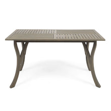Load image into Gallery viewer, Transitional Acacia Wood Dining Table With Slat Panel Top - Gray