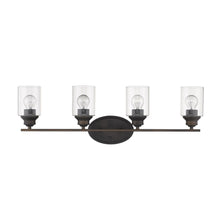 Load image into Gallery viewer, Four Light Wall Light With Clear Glass Shade - Bronze
