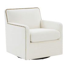 Load image into Gallery viewer, Tolland - Swivel Accent Chair With Antique Brass Nailhead Trim - Cream