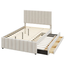Load image into Gallery viewer, Upholstered Platform Bed With Twin Size Trundle And 3 Drawers