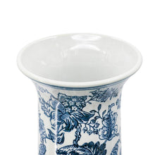 Load image into Gallery viewer, Floral Curved Porcelain Table Vase - Blue / White