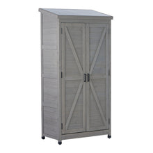 Load image into Gallery viewer, Outdoor Storage Shed With Vertical Tool Cabinet For Backyard