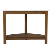 Load image into Gallery viewer, Faux Marble Half Circle Three Console Table With Shelves - White