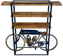 Load image into Gallery viewer, Stainless Three Tier Bookcase - Blue / Brown
