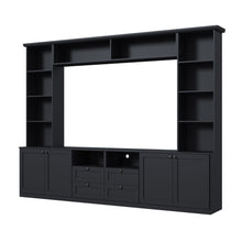 Load image into Gallery viewer, Farmhouse Elegant Entertainment Center Wall Unit With 4 Drawers