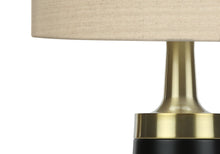 Load image into Gallery viewer, Metal Cylinder Table Lamp With Beige Drum Shade - Black And Gold