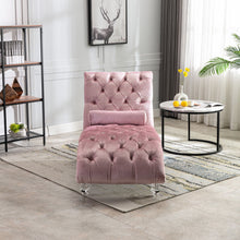 Load image into Gallery viewer, Velvet Chaise Lounge Indoor, Button Tufted Upholstered Chaise Lounge Chair With Pillow