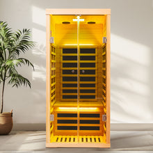 Load image into Gallery viewer, Low EMF, Wide Space Hemlock Double Doors Great Glass Luxury Indoor Far Infrared Sauna Room