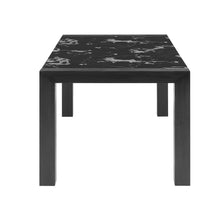 Load image into Gallery viewer, 68" Faux Marble And Wood Dining Table - Black