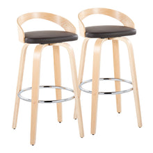 Load image into Gallery viewer, Grotto - Contemporary Fixed-Height Barstool With Swivel With Round Footrest (Set of 2)