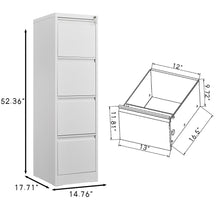 Load image into Gallery viewer, Durable Metal 3 Drawer File Cabinet With Lock For Office Storage
