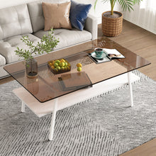 Load image into Gallery viewer, Rectangle Coffee Table, Tempered Glass Tabletop Modern Table For Living Room