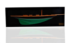 Load image into Gallery viewer, Hand Painted c1898 Pen Duick Half-Hull Model Boat - Black / Green