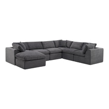 Load image into Gallery viewer, Corduroy Modular Sofa Chaise With Ottoman Toss Pillows (725208) - Dark Gray